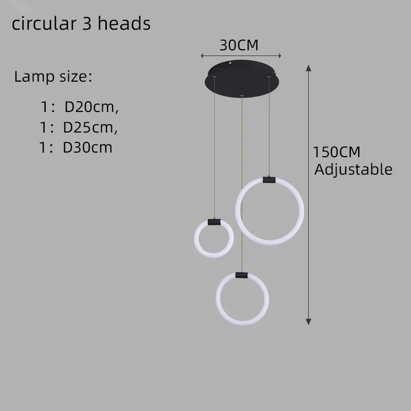 Élodine Acrylic Ring LED Pendant Chandelier