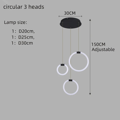 Élodine Acrylic Ring LED Pendant Chandelier