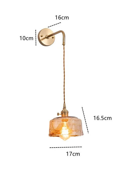 Claire Amber Glass Wall Lamp Japanese Modern
