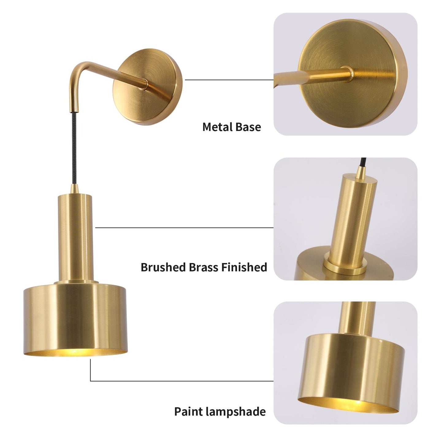 Camille Gold Adjustable Wall Lamp with Modern Finish