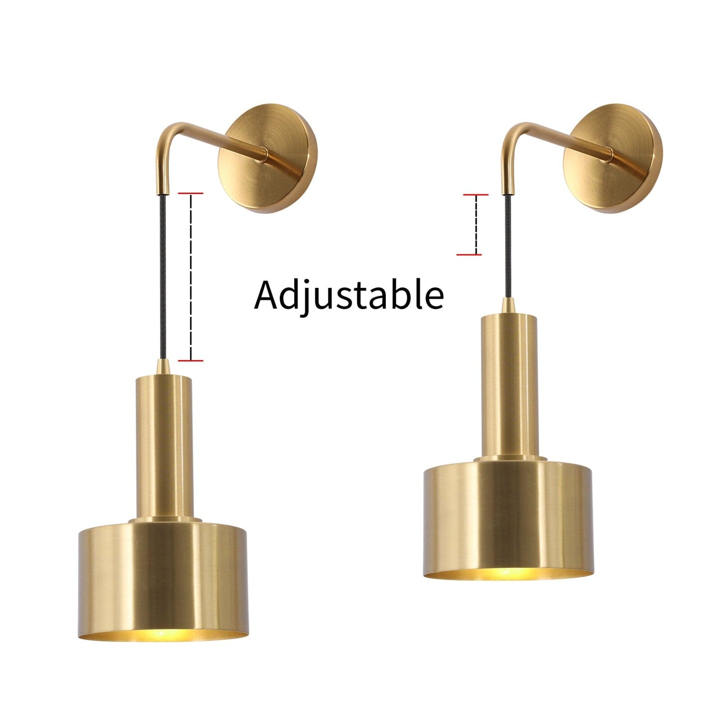 Camille Gold Adjustable Wall Lamp with Modern Finish