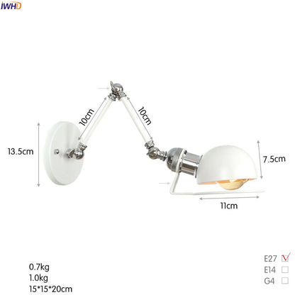 Colette Adjustable Long Arm Wall Lamp Vintage