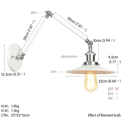 Clémence Industrial Swing Arm Wall Light