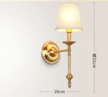 Adèle Vintage Copper Fabric Wall Light