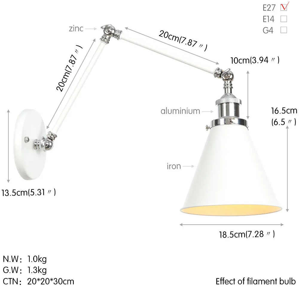 Clémence Industrial Swing Arm Wall Light