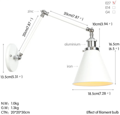 Clémence Industrial Swing Arm Wall Light