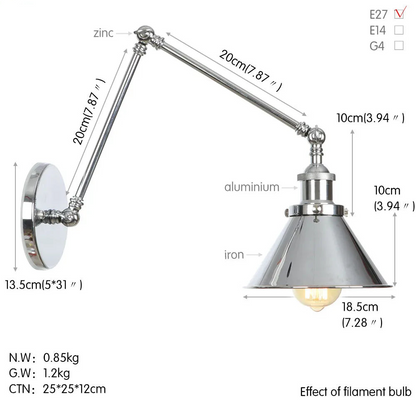 Clémence Industrial Swing Arm Wall Light