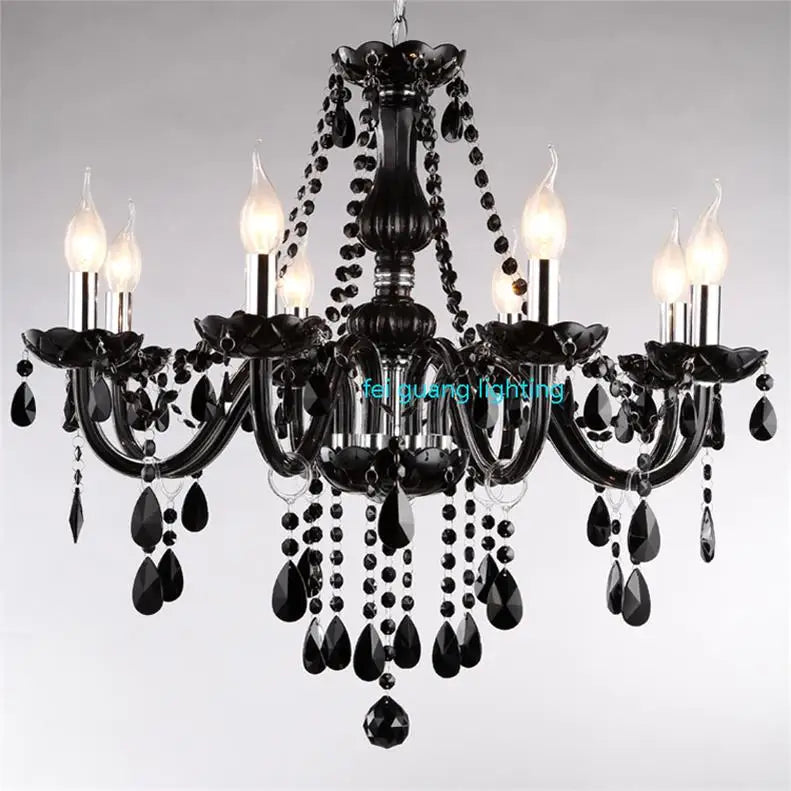 Black Candle Crystal Chandelier for Bedroom and Restaurant Lighting