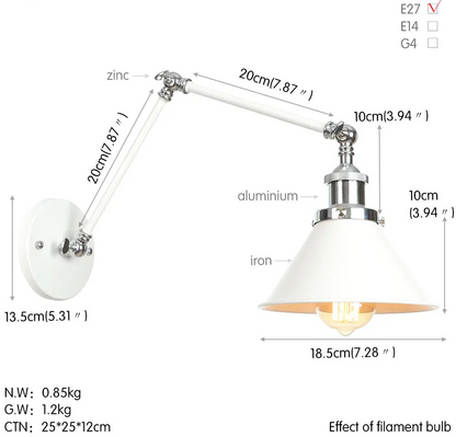 Clémence Industrial Swing Arm Wall Light