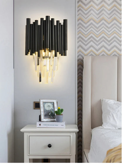 Sophie Crystal Black Wall Lamp with Modern Elegant Finish
