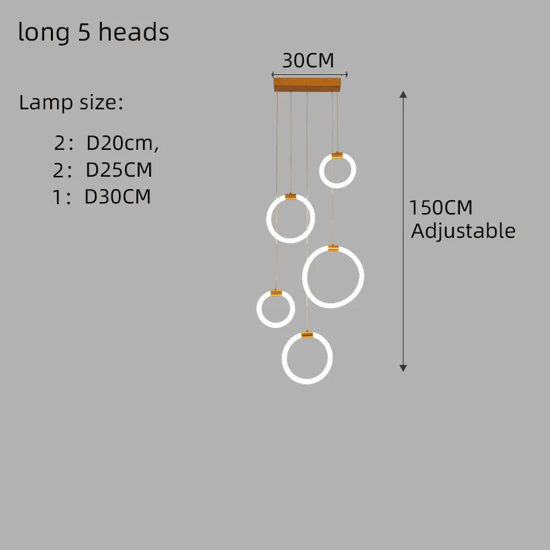 Élodine Acrylic Ring LED Pendant Chandelier