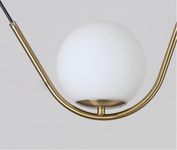 Élodie Glass Brass Orb Pendant Light Luxury Frosted Globe Ceiling Fixture