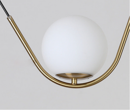 Élodie Glass Brass Orb Pendant Light Luxury Frosted Globe Ceiling Fixture