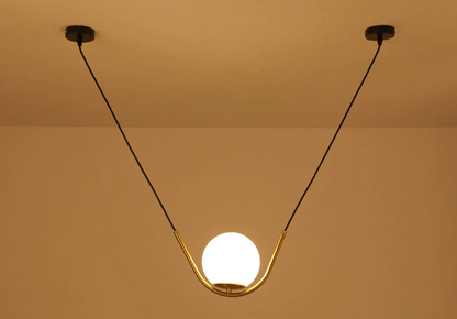 Élodie Glass Brass Orb Pendant Light Luxury Frosted Globe Ceiling Fixture