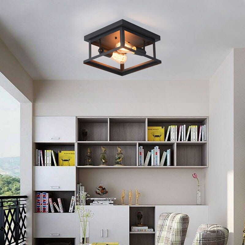 Amélie Retro Wrought Iron Square Ceiling Lamp