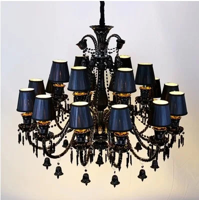Black Candle Crystal Chandelier for Living Room and Restaurant