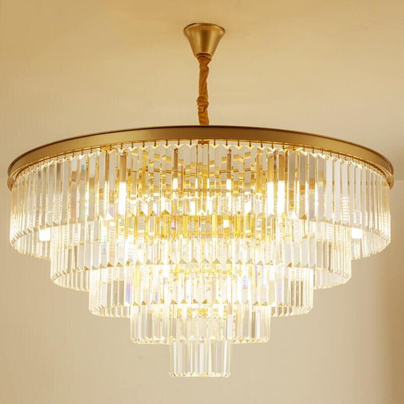Gabrielle Modern Round Golden Crystal Chandelier