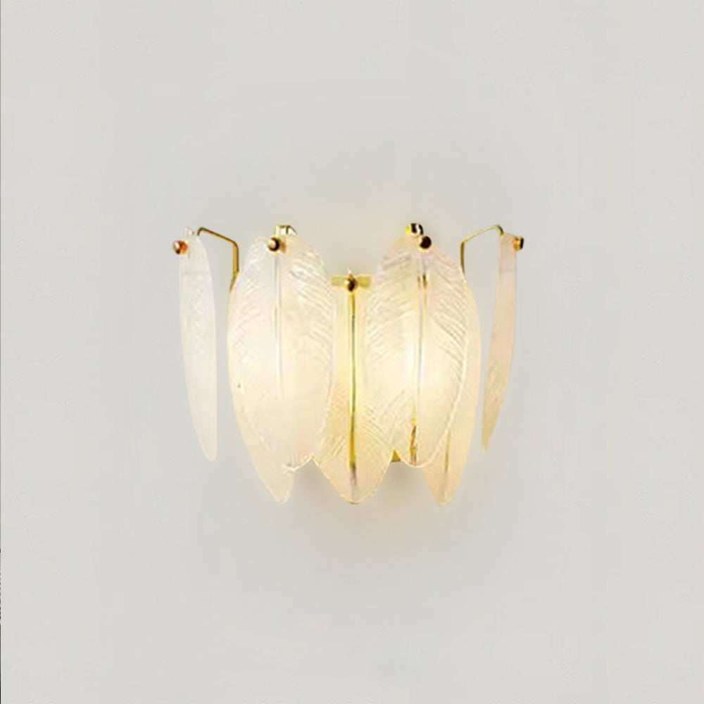 Élodie Crystal Leaf Wall Lamp with Elegant Industrial Design