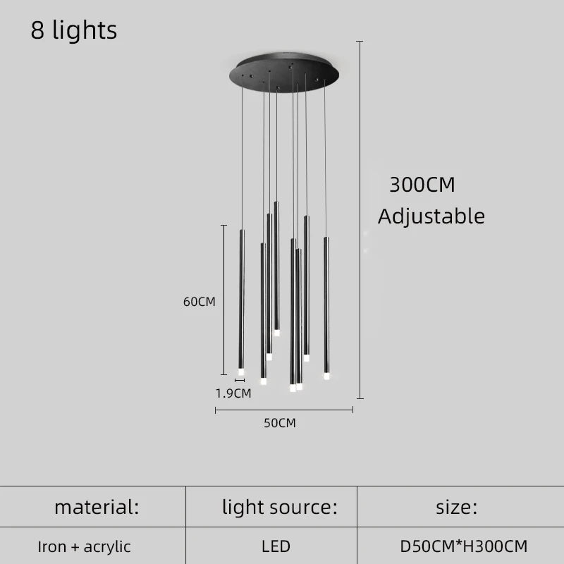 Arielle Spiral LED Staircase Pendant Chandelier