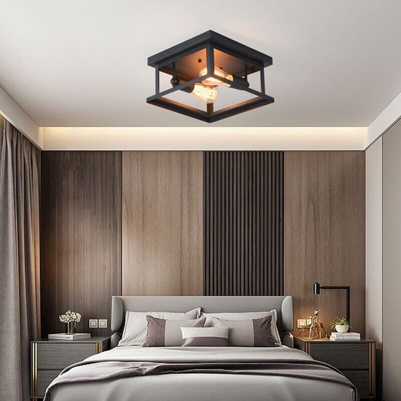 Amélie Retro Wrought Iron Square Ceiling Lamp