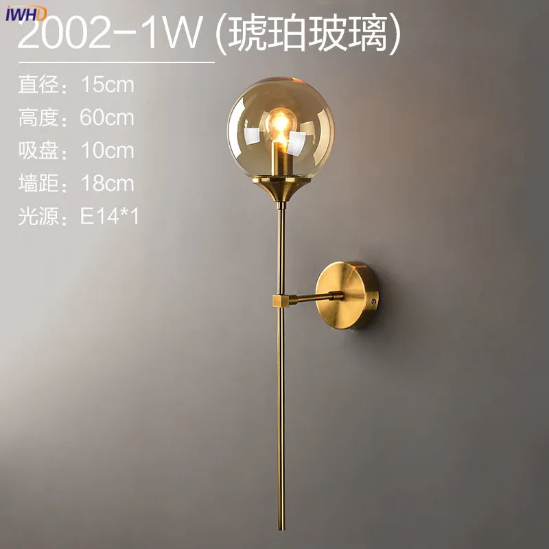 Madeleine Glass Globe Wall Light