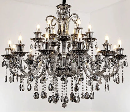 Modern Candle Crystal Chandelier Light for Living Room and Bedroom