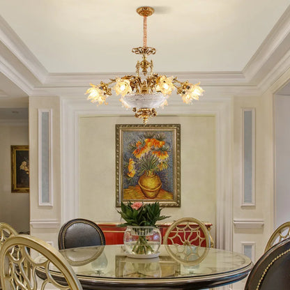 Colette Brass Glass Pendant Chandelier