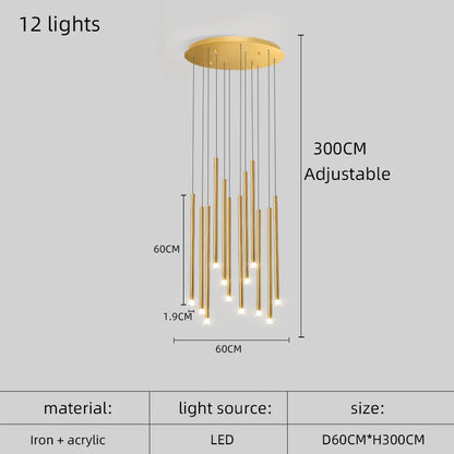 Arielle Spiral LED Staircase Pendant Chandelier