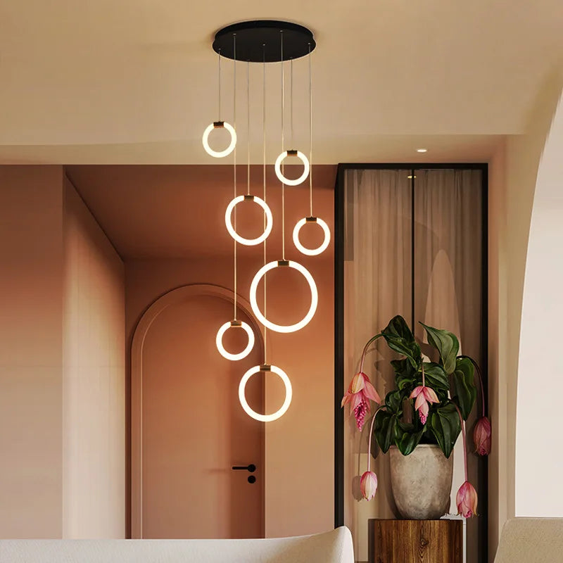 Élodine Acrylic Ring LED Pendant Chandelier