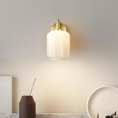 Sophie Henry Wall Lamp with Brass Body and Glass Shade