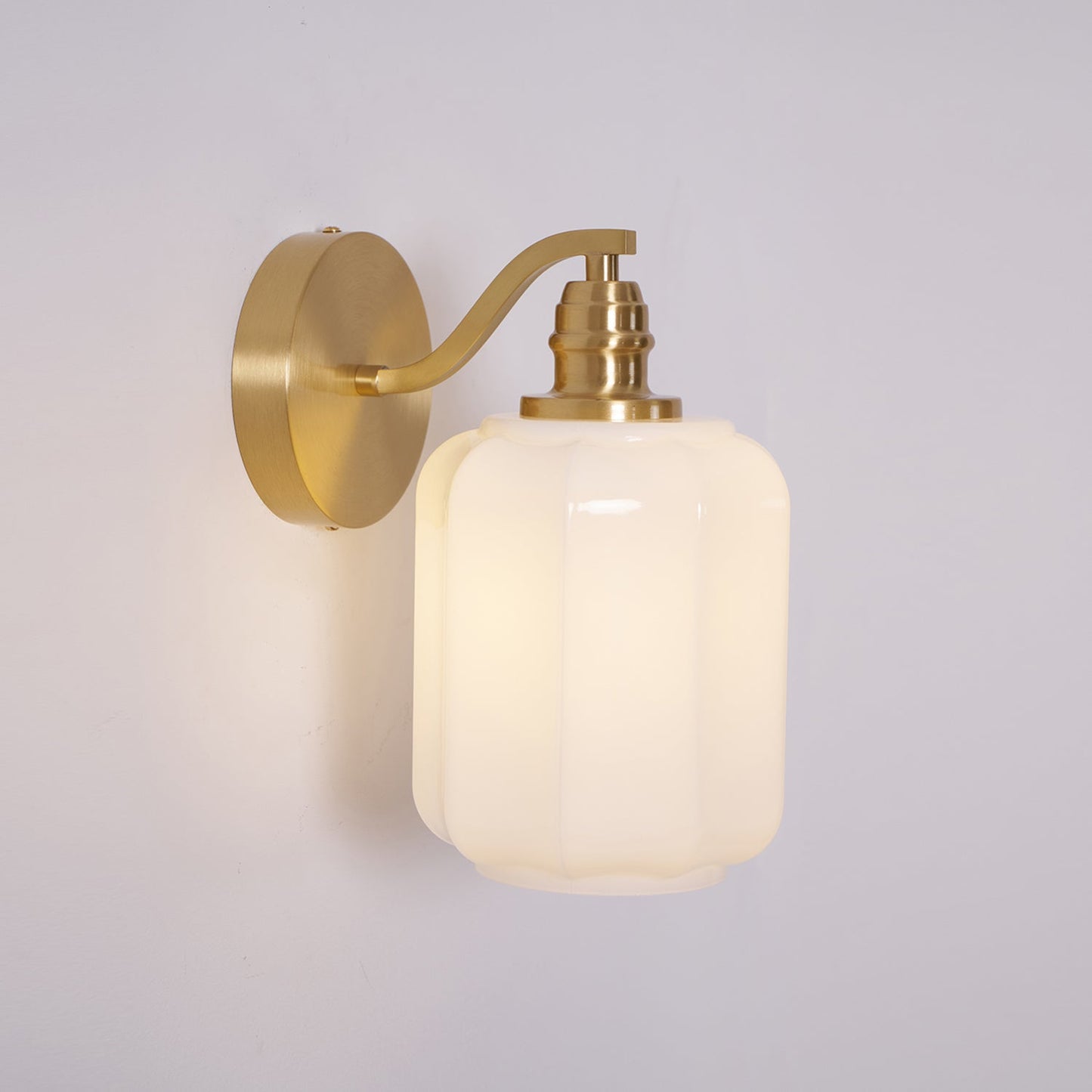 Sophie Henry Wall Lamp with Brass Body and Glass Shade