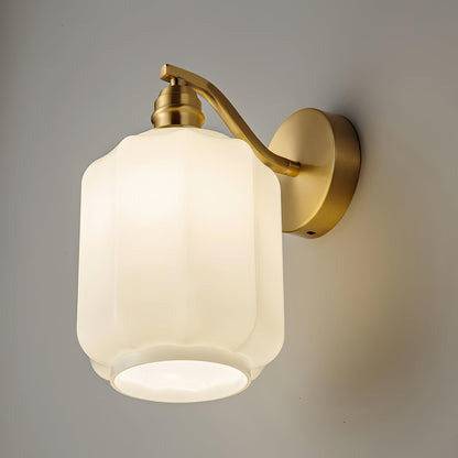 Sophie Henry Wall Lamp with Brass Body and Glass Shade