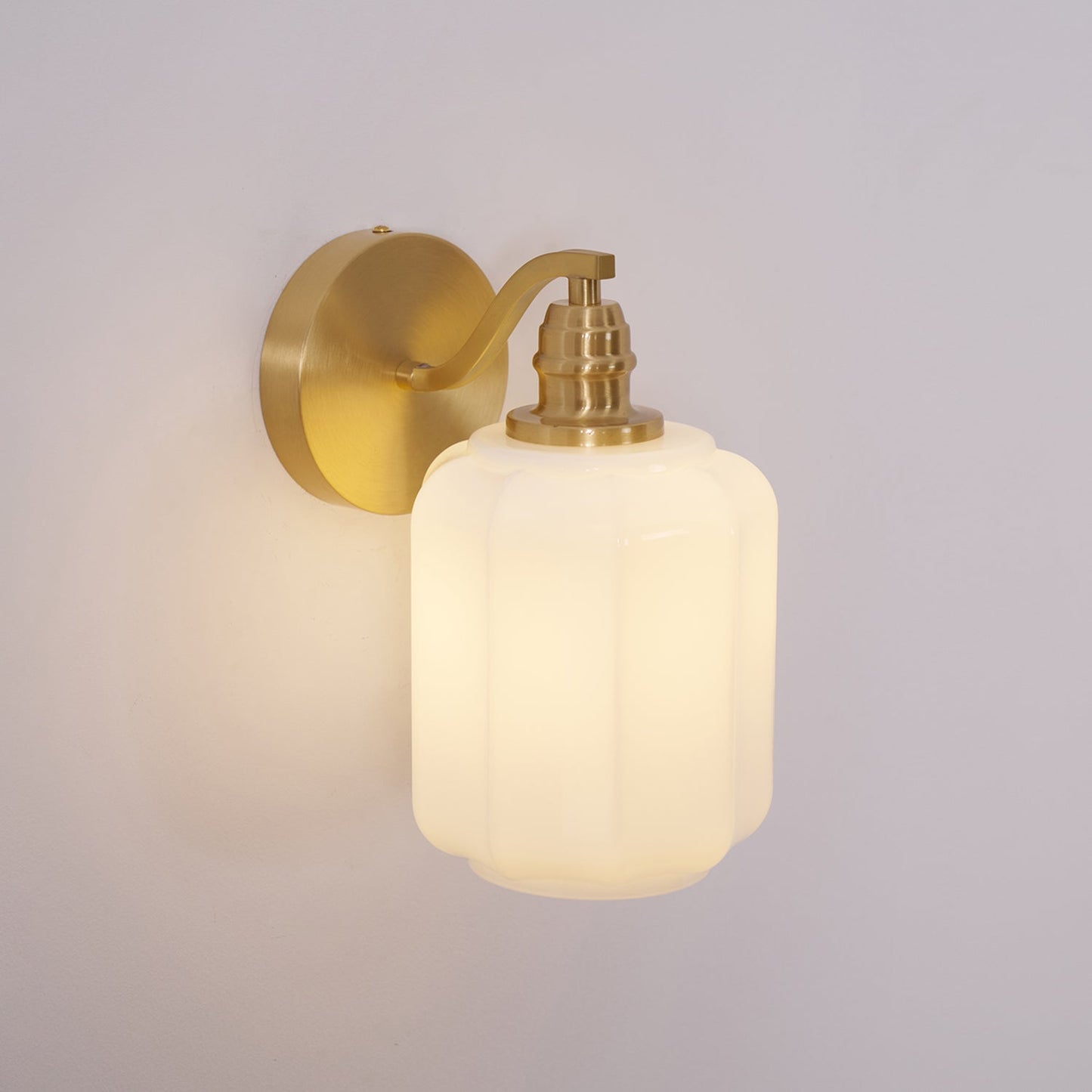 Sophie Henry Wall Lamp with Brass Body and Glass Shade