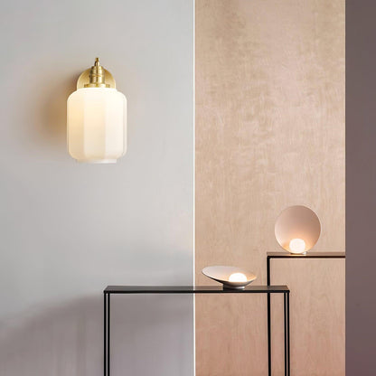 Sophie Henry Wall Lamp with Brass Body and Glass Shade