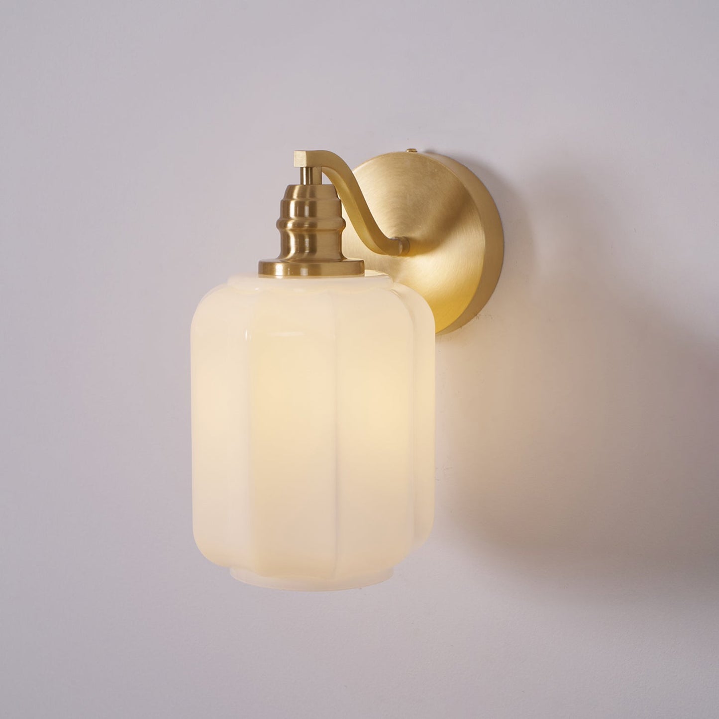Sophie Henry Wall Lamp with Brass Body and Glass Shade