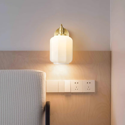 Sophie Henry Wall Lamp with Brass Body and Glass Shade