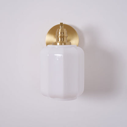 Sophie Henry Wall Lamp with Brass Body and Glass Shade