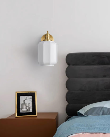 Sophie Henry Wall Lamp with Brass Body and Glass Shade