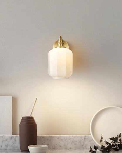Sophie Henry Wall Lamp with Brass Body and Glass Shade