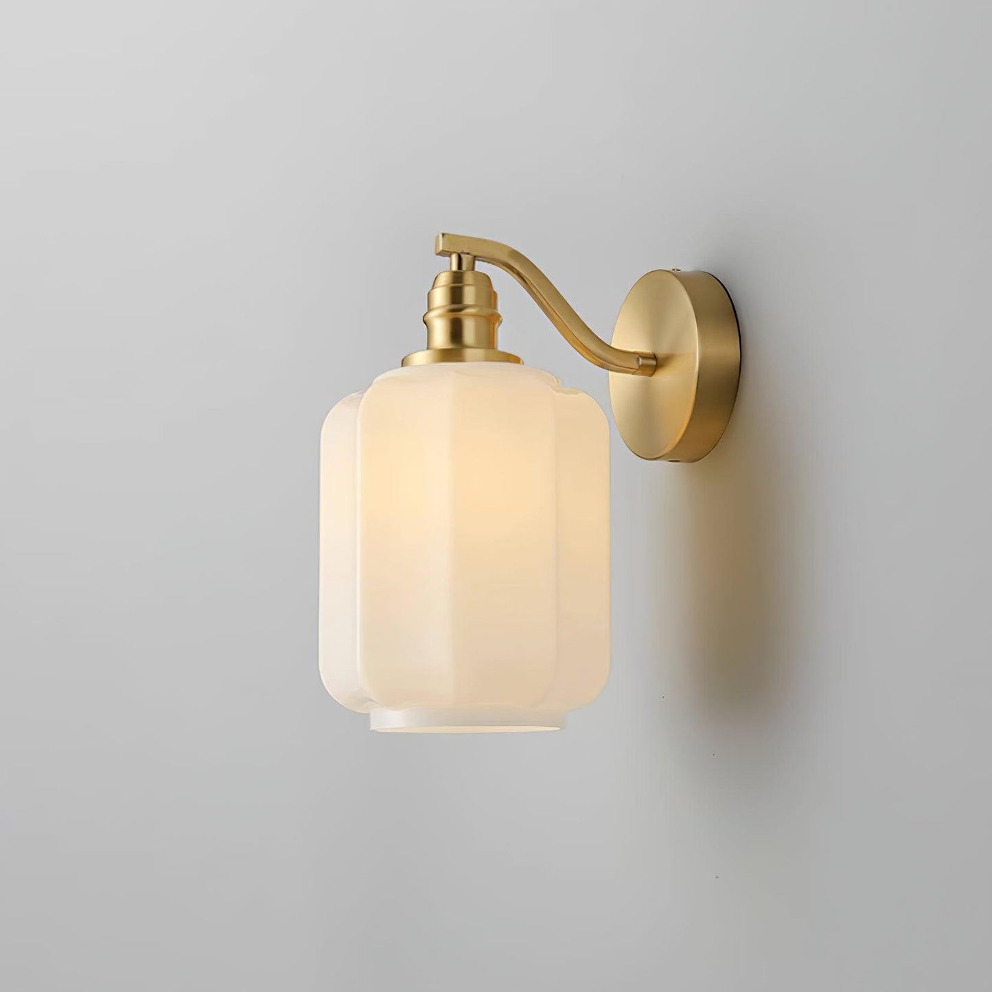 Sophie Henry Wall Lamp with Brass Body and Glass Shade