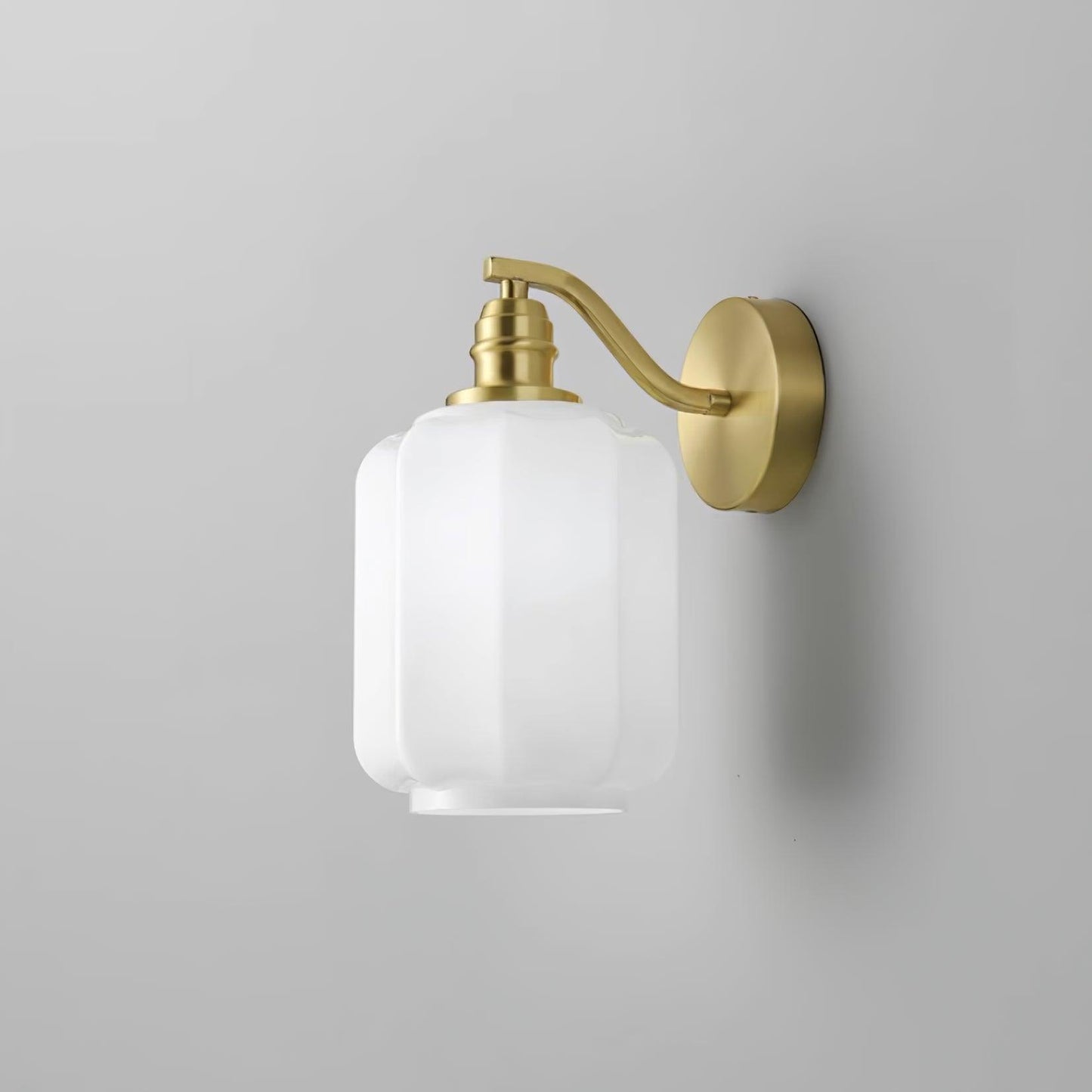 Sophie Henry Wall Lamp with Brass Body and Glass Shade