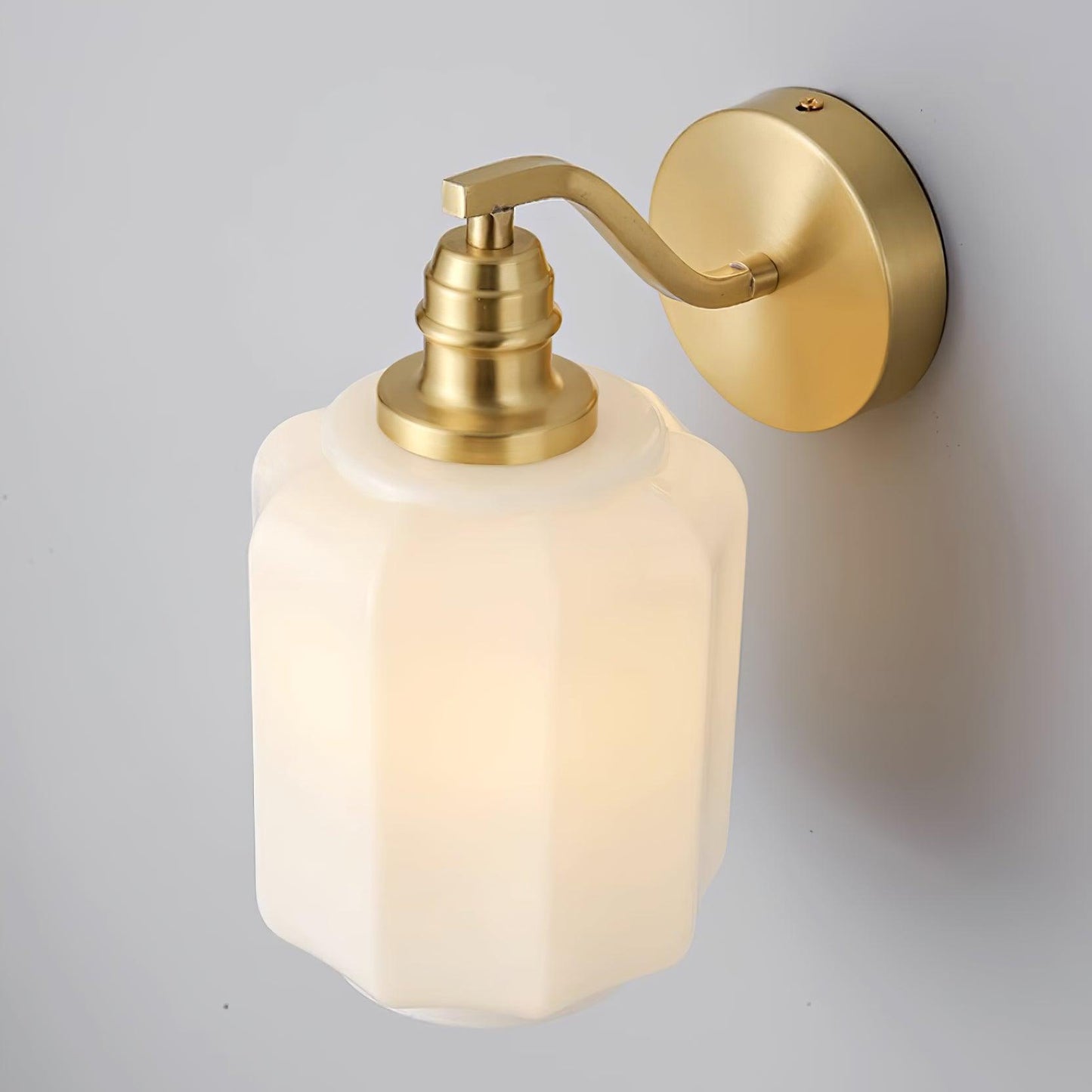 Sophie Henry Wall Lamp with Brass Body and Glass Shade