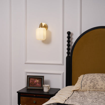 Sophie Henry Wall Lamp with Brass Body and Glass Shade