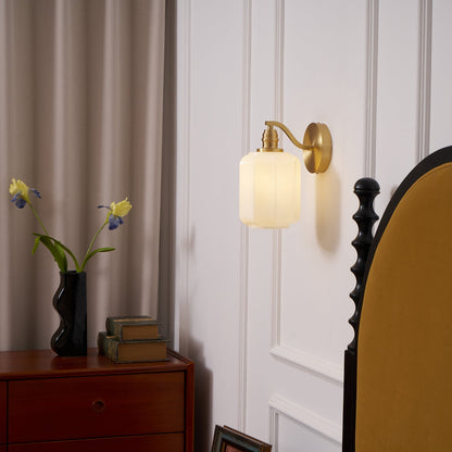 Sophie Henry Wall Lamp with Brass Body and Glass Shade