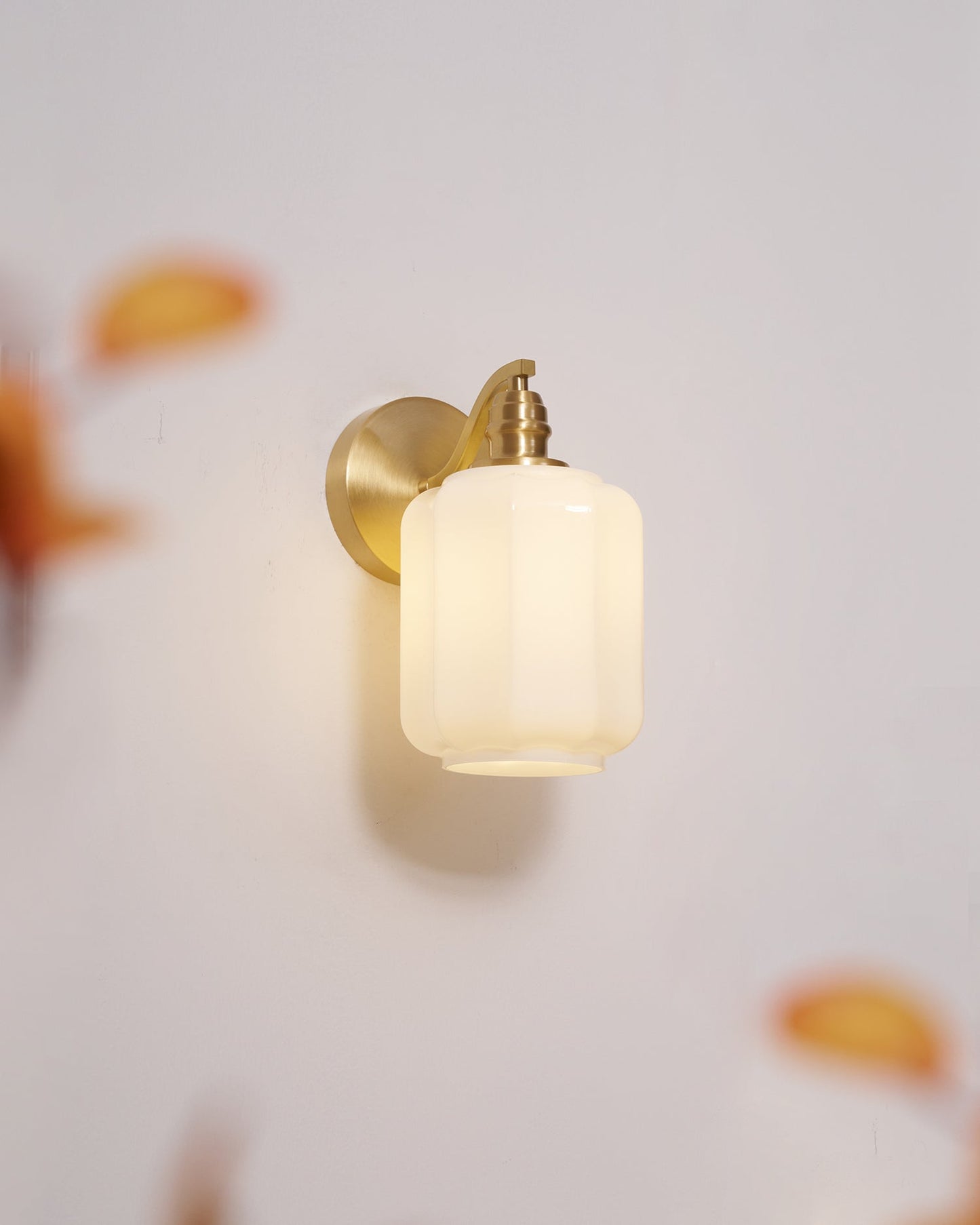 Sophie Henry Wall Lamp with Brass Body and Glass Shade