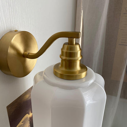 Sophie Henry Wall Lamp with Brass Body and Glass Shade