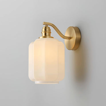 Sophie Henry Wall Lamp with Brass Body and Glass Shade