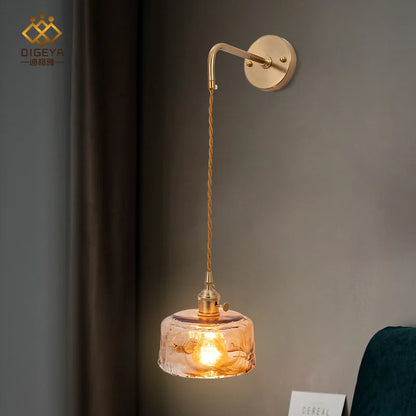 Claire Amber Glass Wall Lamp Japanese Modern