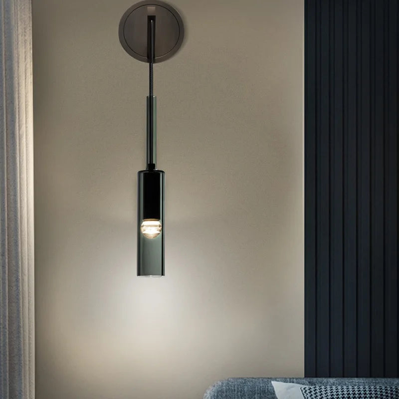 Clémence Smoky Glass Wall Lamp with Modern Pendant Style