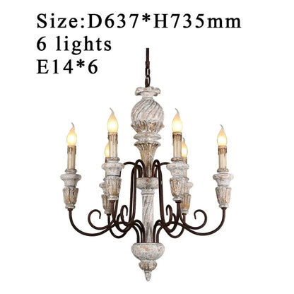 Colette Rustic White Wooden Chandelier for Elegant Interiors